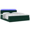 vidaXL Ottoman-Bett mit Matratzen & LEDs Dunkelgr&uuml;n 200x200 cm Samt