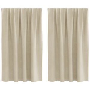 vidaXL Verdunkelungsvorh&auml;nge 2 stk. Creme 140 x 140 cm Samt