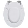 vidaXL Toilettensitz MDF Deckel mit Absenkautomatik Design Weiß