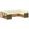 vidaXL Ecksofa Set mit Kissen 9 pcs Natur und Creme Polyester