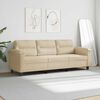 vidaXL 3-Sitzer-Sofa Creme 180 cm Mikrofasergewebe
