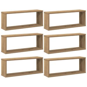vidaXL Wandregale 6 Stk. Artisan-Eiche 60x15x23 cm Holzwerkstoff