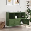 vidaXL Sideboard Olivgr&uuml;n 100,5x39x79 cm Stahl