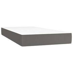 vidaXL Taschenfederkernmatratze Mittel Grau 80x200x20 cm Kunstleder
