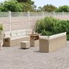 vidaXL Gartensofa-set mit Kissen 11 pcs Beige Poly Rattan