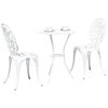 vidaXL Garten Bistro Set 3 pcs Wei&szlig; Aluminium