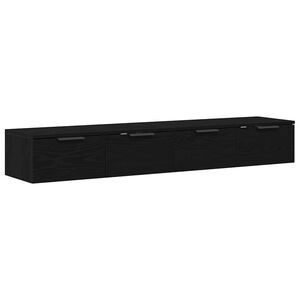 vidaXL Wandmontierter Schrank 2 stk. Schwarz Eichen-Optik
