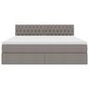 vidaXL Bett mit Stauraum und LED mit Matratze Taupe 160 x 200 cm Stoff