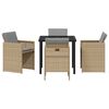 vidaXL Garten Essgruppe mit Kissen 5 pcs Beige Poly-Rattan