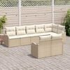 vidaXL Gartensofa-set mit Speicher 8 pcs Beige und Wei&szlig; Poly-Rattan