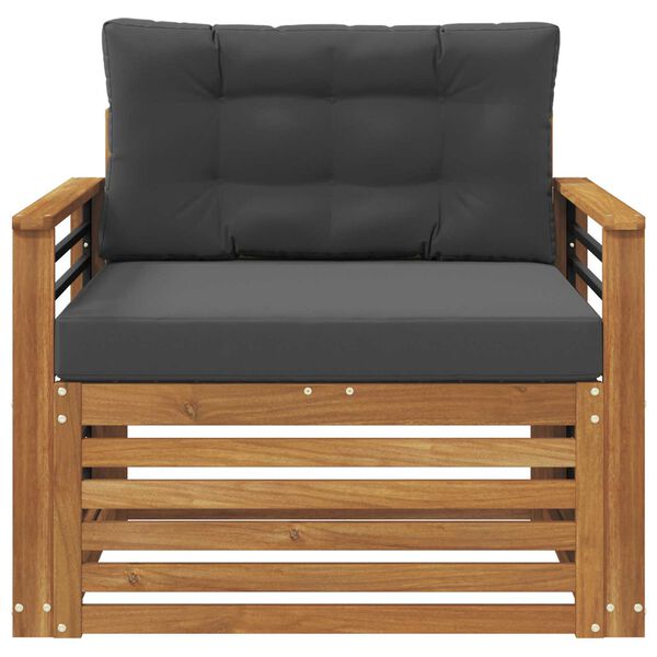 vidaXL Outdoor-Sofagarnitur Massives Akazienholz und Polyester Natur