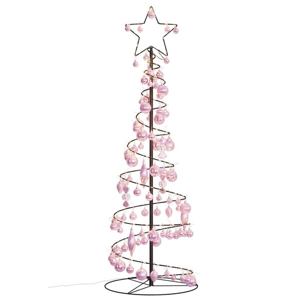 vidaXL LED Weihnachtsbaum mit Kugeln 100 LEDs Warmwei&szlig; 150 cm