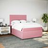 vidaXL Boxspringbett mit Matratze Rosa 140x200 cm Samt