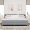 vidaXL Boxspringbett mit Matratze Hellgrau 200 x 200 cm Stoff