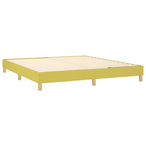 vidaXL Boxspringbett mit Matratze Gr&uuml;n 160x200 cm Stoff