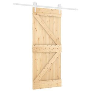 vidaXL Schiebet&uuml;r 85 x 210 cm Massivkiefer (Unbehandelt)