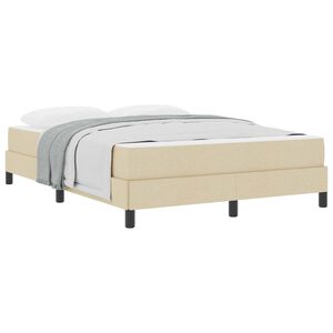 vidaXL Boxspringbett mit Matratze Creme 140 x 190 cm Stoff