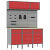 vidaXL Arbeitsschrankset mit Schubladen mit Speicher 8 pcs Rot