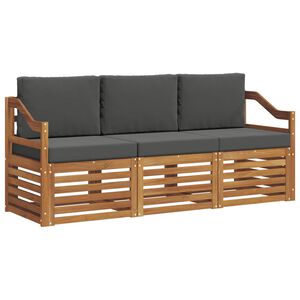 vidaXL Sofagarnituren 3 pcs Natur und Anthrazit Massivholz Akazie
