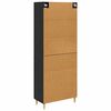 vidaXL Highboard Schwarz Eichen-Optik 69,5 x 34 x 180 cm Holzwerkstoff