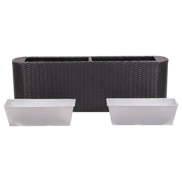 vidaXL Garten-Hochbeet 120×24×40 cm Poly Rattan Schwarz