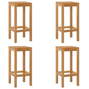 vidaXL Barhocker 4 pcs Natur Massivholz Teak