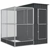 vidaXL Voliere mit Erweiterung Silber 209 x 203 x 216 cm Stahl