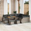 vidaXL Gartensofa-set mit Kissen mit Speicher 13 pcs Grau Poly Rattan
