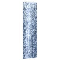 vidaXL Insektenschutz-Vorhang Blau, Weiß und Silbern 56x185cm Chenille