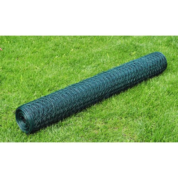 vidaXL Drahtzaun mit PVC-Beschichtung 25x1 m Gr&uuml;n