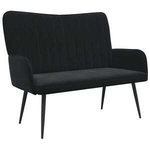 vidaXL 2-Sitzer Sofa Schwarz 115 x 61 x 87 cm Samt