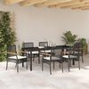 vidaXL Garten Essgruppe 7 pcs Schwarz Poly-Rattan