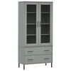 vidaXL B&uuml;cherschrank OSLO Metallbeine Grau 85x35x172,5 cm Massivholz