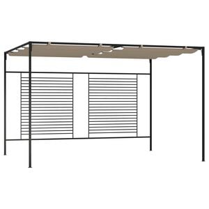 vidaXL Pavillon mit Ausziehbarem Dach 3x4x2,3 m Taupe 180 g/m&sup2;