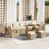 vidaXL Garten-Sofa-Set 10 pcs Beige und Creme 90 x 55 x 71 cm