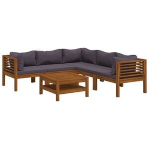 vidaXL 6-tlg. Garten-Lounge-Set mit Auflage Massivholz Akazie
