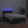 vidaXL Boxspringbett mit Matratze & LED Schwarz 100x200 cm Kunstleder