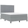 vidaXL Boxspringbett mit Matratze Hellgrau 140 x 190 cm Stoff