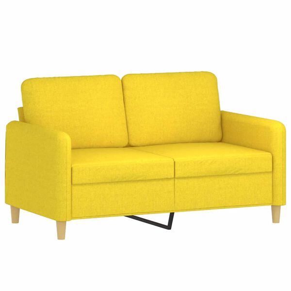 vidaXL 2-Sitzer-Sofa Hellgelb 120 cm Stoff