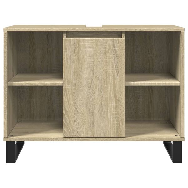 vidaXL Badschrank Sonoma-Eiche 80x33x60 cm Holzwerkstoff