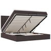 vidaXL Ottoman-Bett mit Matratze & LEDs Dunkelbraun 180x200 cm Stoff