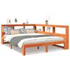 vidaXL Massivholzbett mit Regal ohne Matratze Wachsbraun 140x190 cm