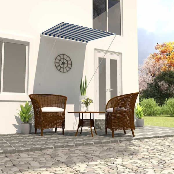 vidaXL Einziehbare Markise 100×150 cm Blau und Weiß