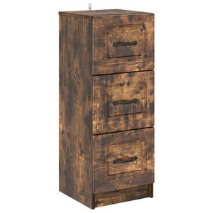 vidaXL Schubladenschrank Ger&auml;ucherte Eiche 33 x 34,5 x 87 cm