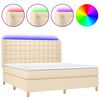 vidaXL Boxspringbett mit Matratze & LED Creme 180x200 cm Stoff