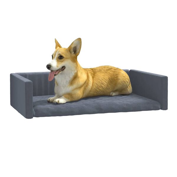 vidaXL Kofferraum-Hundebett Grau 90x60 cm Leinenoptik