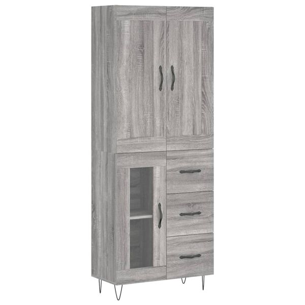 vidaXL Highboard Grau Sonoma 69,5x34x180 cm Holzwerkstoff