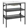 vidaXL Badezimmer-Waschtischgestell mit Waschbecken Schwarz Eisen