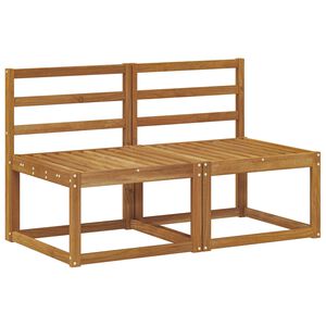vidaXL 2 St&uuml;ck Outdoor Mittelsofa Massivholz Akazie Natur