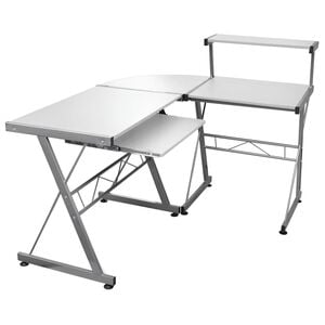 vidaXL Eck-Computertisch Wei&szlig; 132x112x99 cm Holzwerkstoff